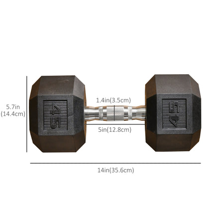 Haltère hexagonal en caoutchouc 45 lb