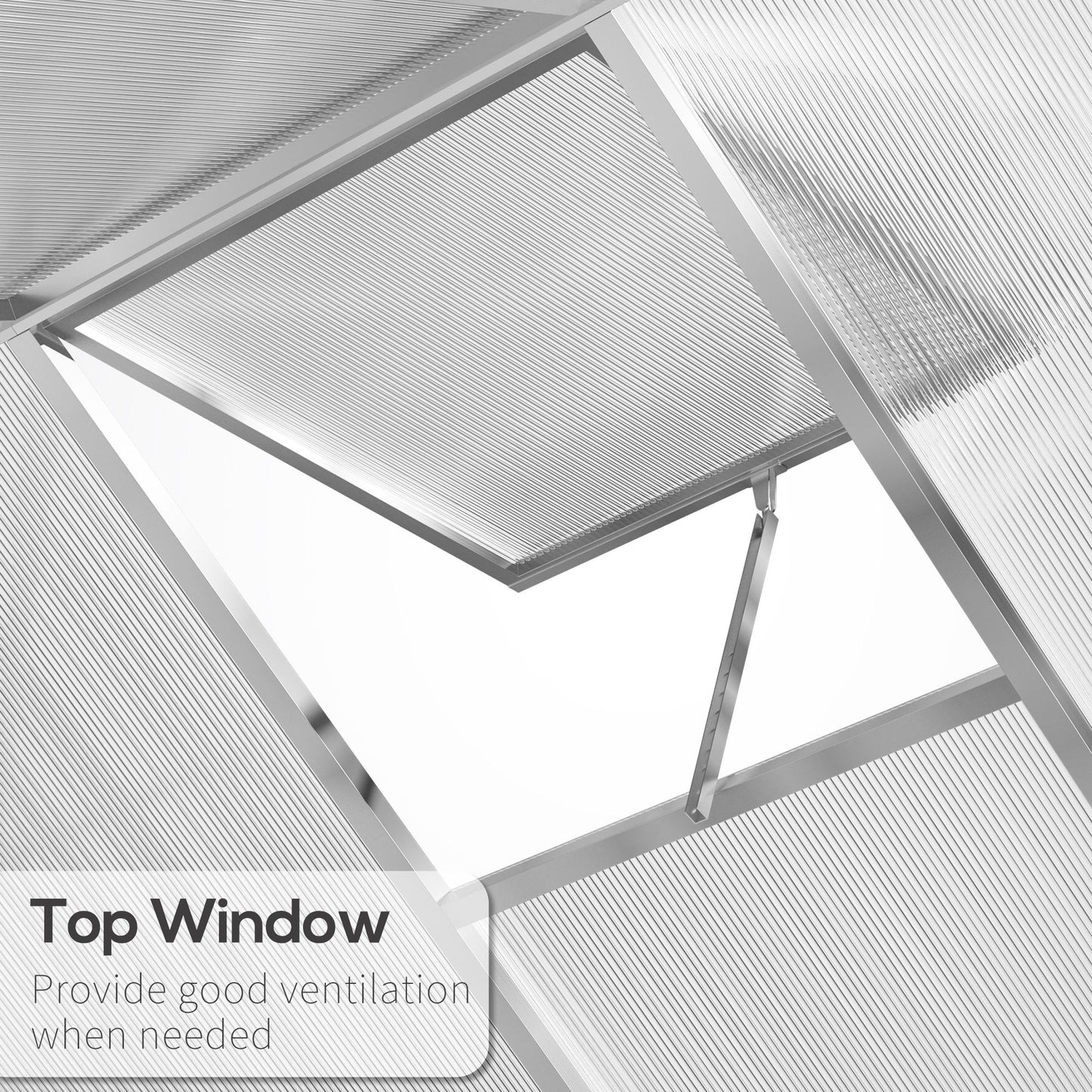  Greenhouse 183x189x195cm Polycarbonate Aluminum with Ventilation