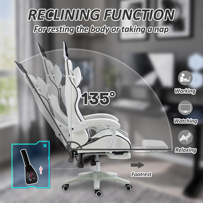 Chaise de gaming ergonomique avec repose-pieds