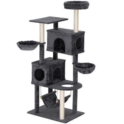 Arbre à chat multi-niveaux 168 cm avec condos et hamacs