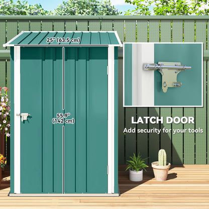 Remise de jardin en acier galvanisé avec porte verrouillable