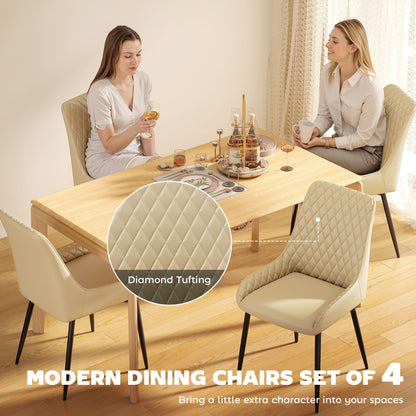 Chaises de salle à manger capitonnées ensemble de 4