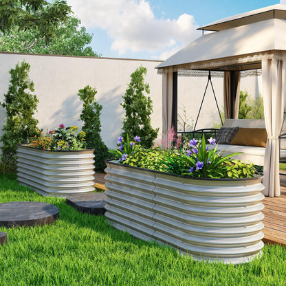 Bacs de jardinage surélevés galvanisés modulaires 182 x 71 cm