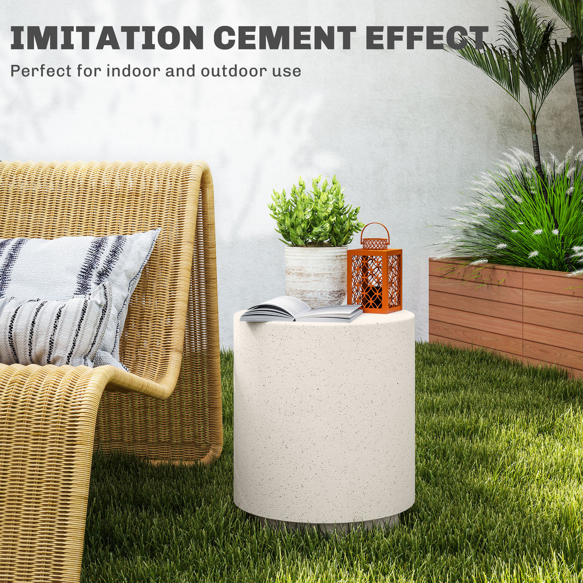 Table d'appoint ronde effet terrazzo