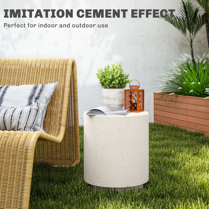 Table d'appoint ronde effet terrazzo