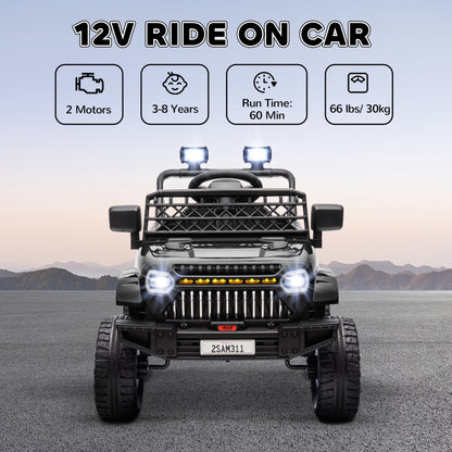 Camion électrique 12V télécommandé pour enfants avec suspension