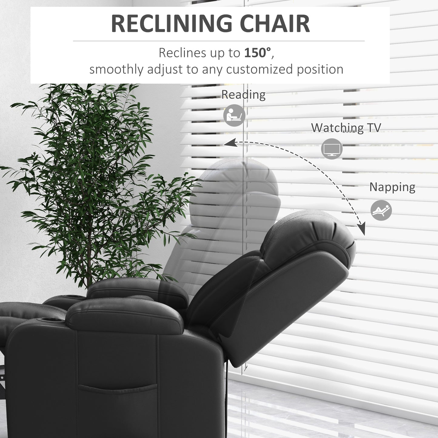 Fauteuil releveur électrique inclinable en cuir synthétique