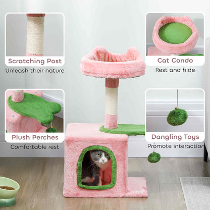 Tour à Chat 71 cm avec Lit Douillet — Rose