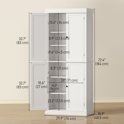 Garde-manger cuisine 184cm 4 portes 6 tablettes