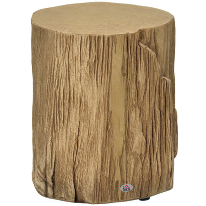 Table d'appoint tronc d'arbre effet béton