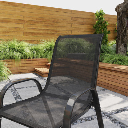 Chaises de patio empilables dossier haut filet respirant