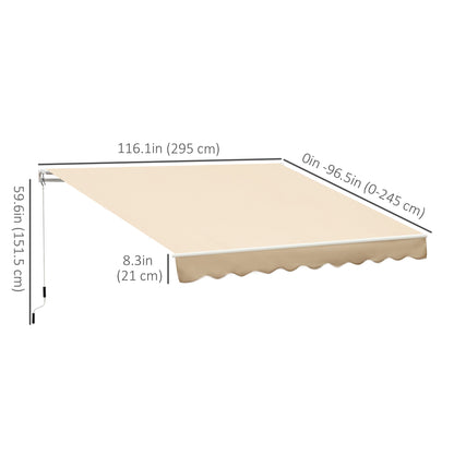 Store rétractable manuelle 305 x 245 cm — rayures rouges