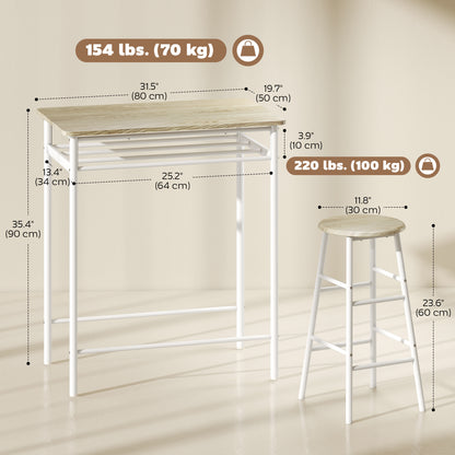 Ensemble comptoir 3 pièces avec table et tabourets
