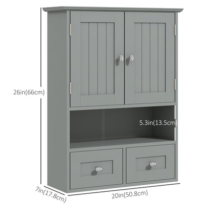 Armoire murale salle de bain avec tiroirs et étagère