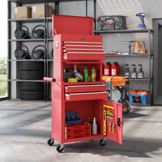 Armoire à outils roulante 3-en-1 en acier — 60,5 x 33,5 x 131,1 cm