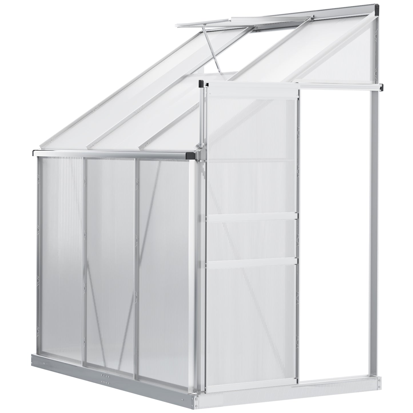 Serre adossée aluminium 183x122cm polycarbonate — Foncé