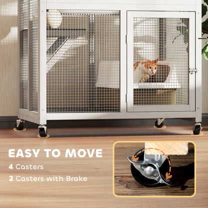 Enclos extérieur pour chat avec roues 74 pouces