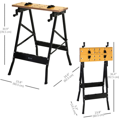Établi pliant polyvalent 100 kg avec 4 pinces réglables