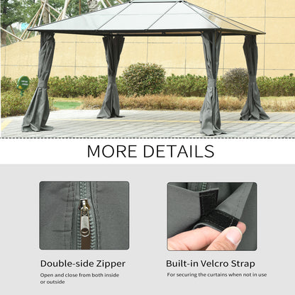 Rideaux gazebo universels 4 panneaux 10' x 12' — Foncé
