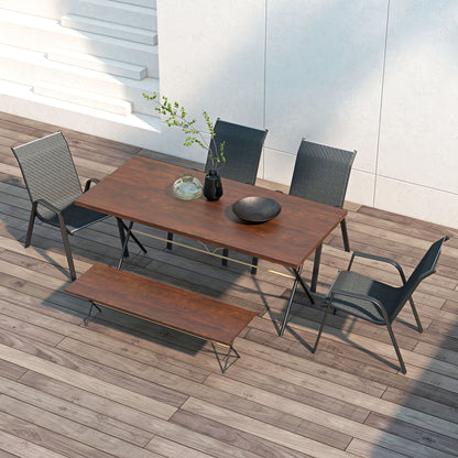 Chaises de jardin empilables rotin set de quatre