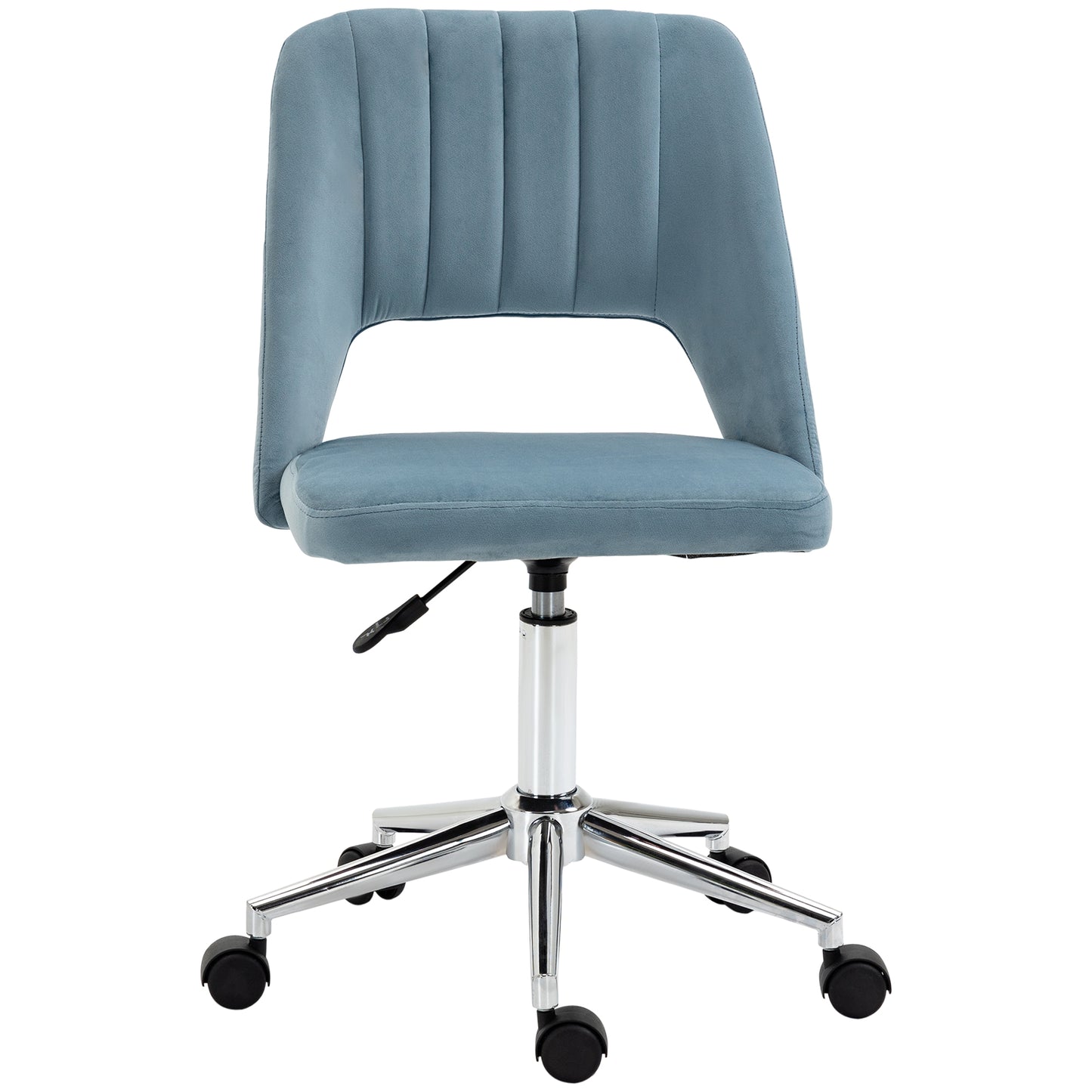 Chaise de bureau mi-hauteur velours forme festonnée pivotante