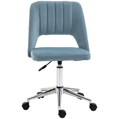Chaise de bureau mi-hauteur velours forme festonnée pivotante