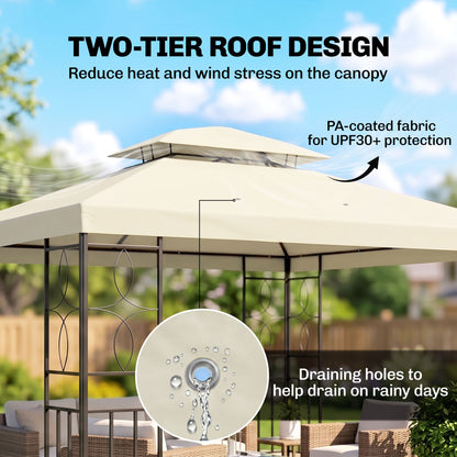 Gazebo acier double toit ventilé 10x13pi