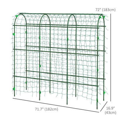 Treillis de jardin en arche avec filet grimpant
