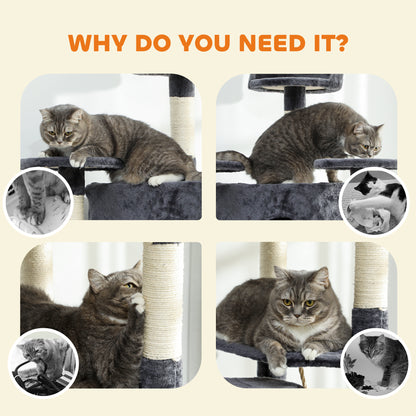 Arbre à chat multiniveau 79 pouces avec griffoirs