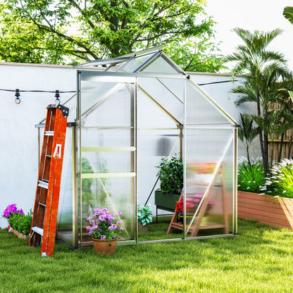 Serre de jardin polycarbonate 183 x 366 x 198 cm