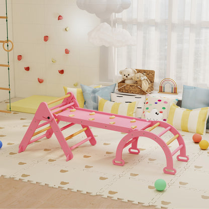 Ensemble triangle de Pikler 7-en-1 pliable en bois