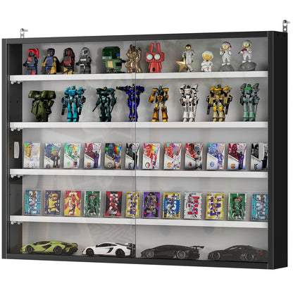 Vitrine murale 5 tablettes avec 2 portes en verre