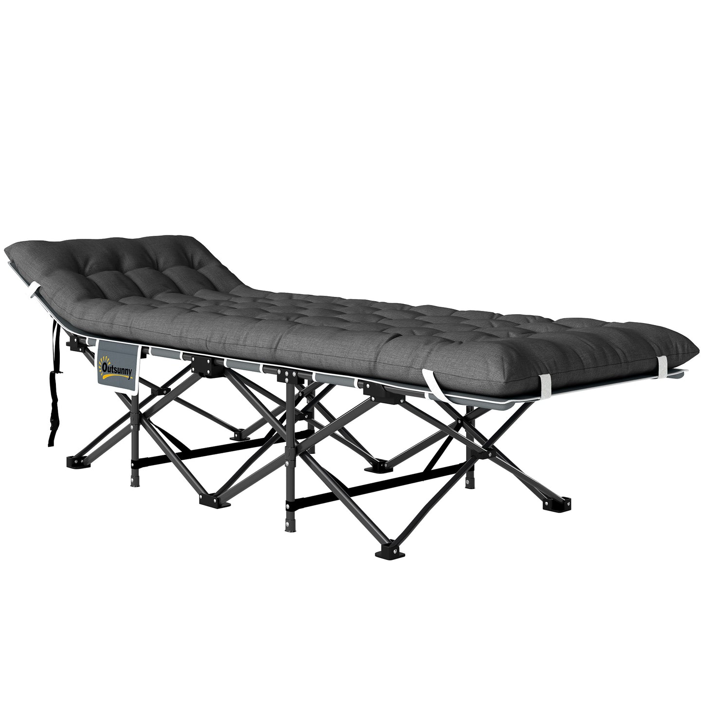 Lit de camp pliant avec coussin et sac de transport