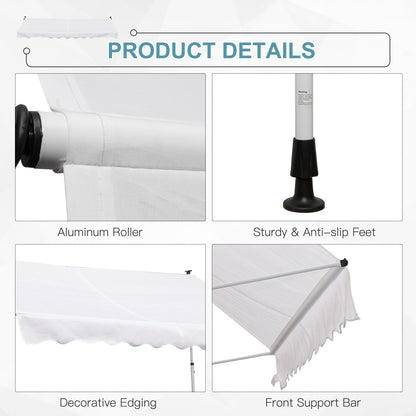 Store rétractable manuel patio sol plafond 305x152cm ajustable