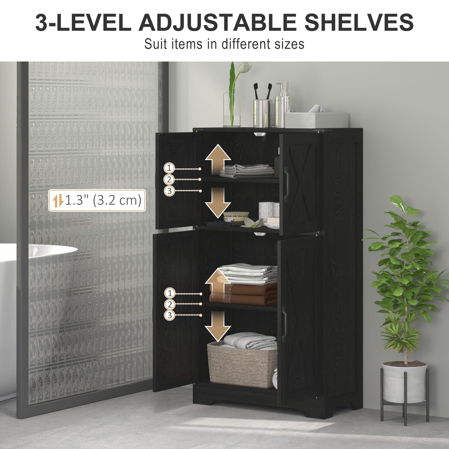 Armoire de cuisine style fermette avec portes de grange