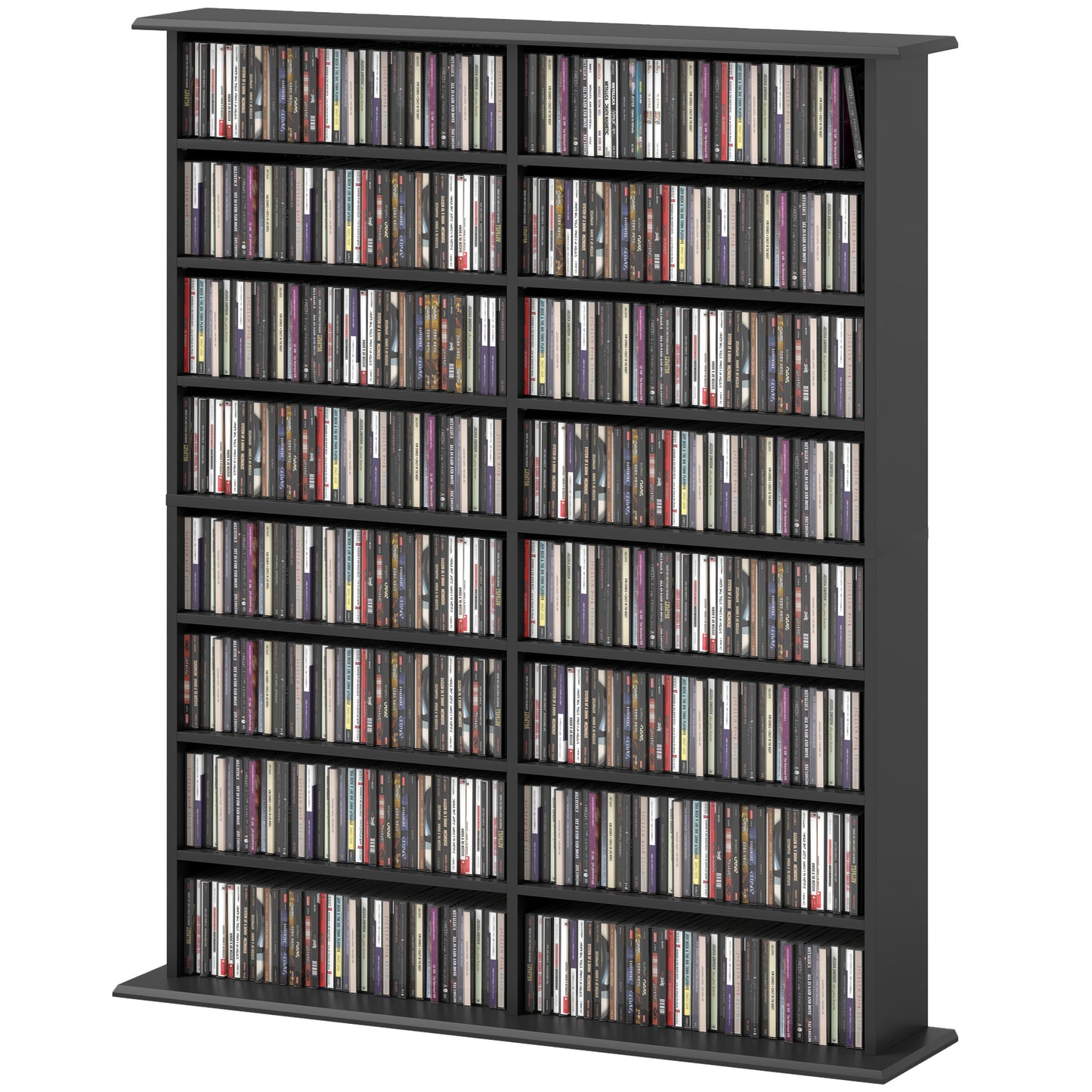 Bibliothèque médias 8 niveaux 16 compartiments ajustables