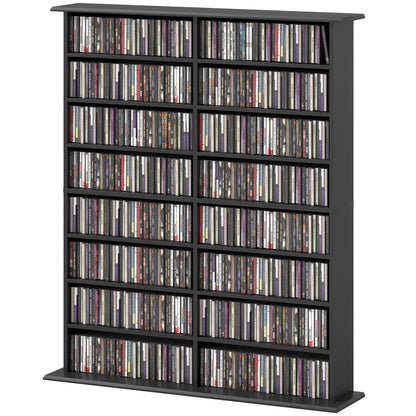 Bibliothèque médias 8 niveaux 16 compartiments ajustables