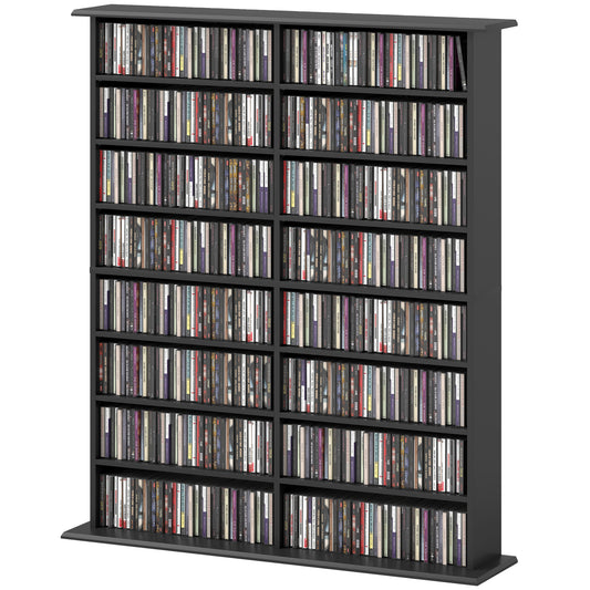 Bibliothèque médias 8 niveaux 16 compartiments ajustables