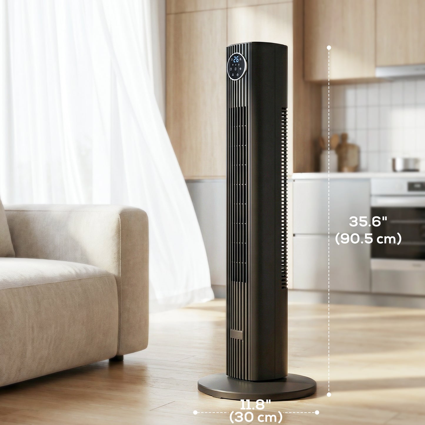 Ventilateur tour ultra-silencieux 28dB 12 vitesses