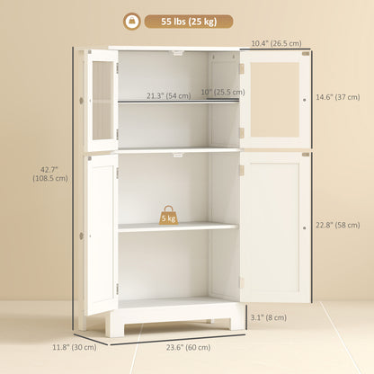 Armoire de plancher de salle de bain en verre trempé