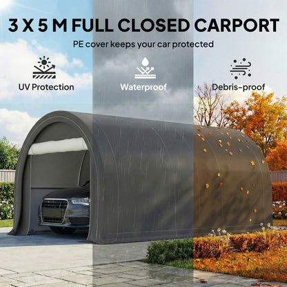 Auvent portable 10 x 16 pi avec porte zippée