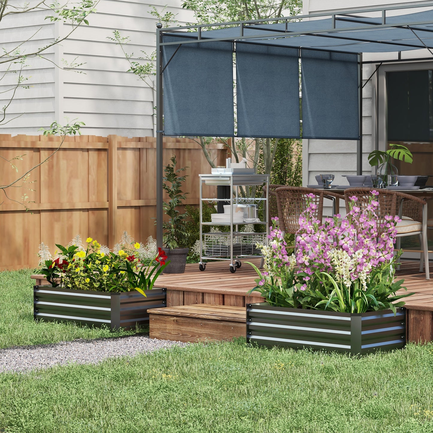 Bacs surélevés galvanisés ensemble de 2 pour jardin