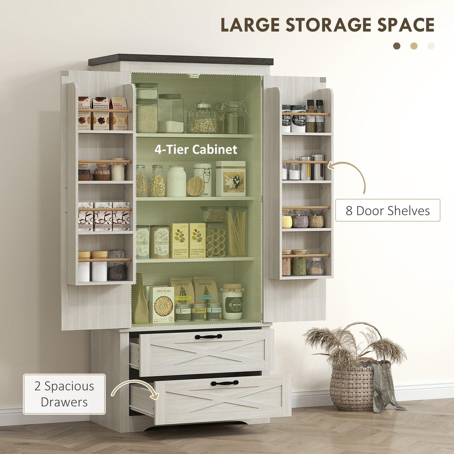 Armoire de cuisine style fermette portes grange