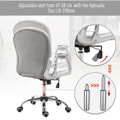 Chaise de bureau capitonnée cuir synthétique cristaux décoratifs