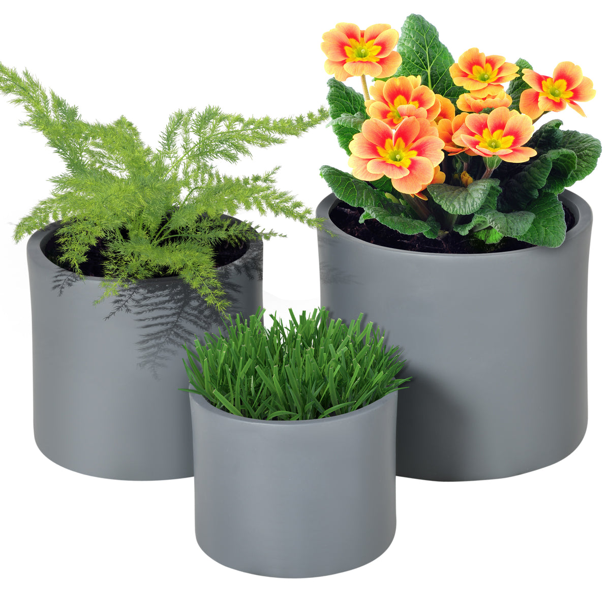 Ensemble de 3 Pots de Fleurs Extérieurs