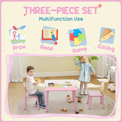 Ensemble table et chaises pour enfants — Lot de 3