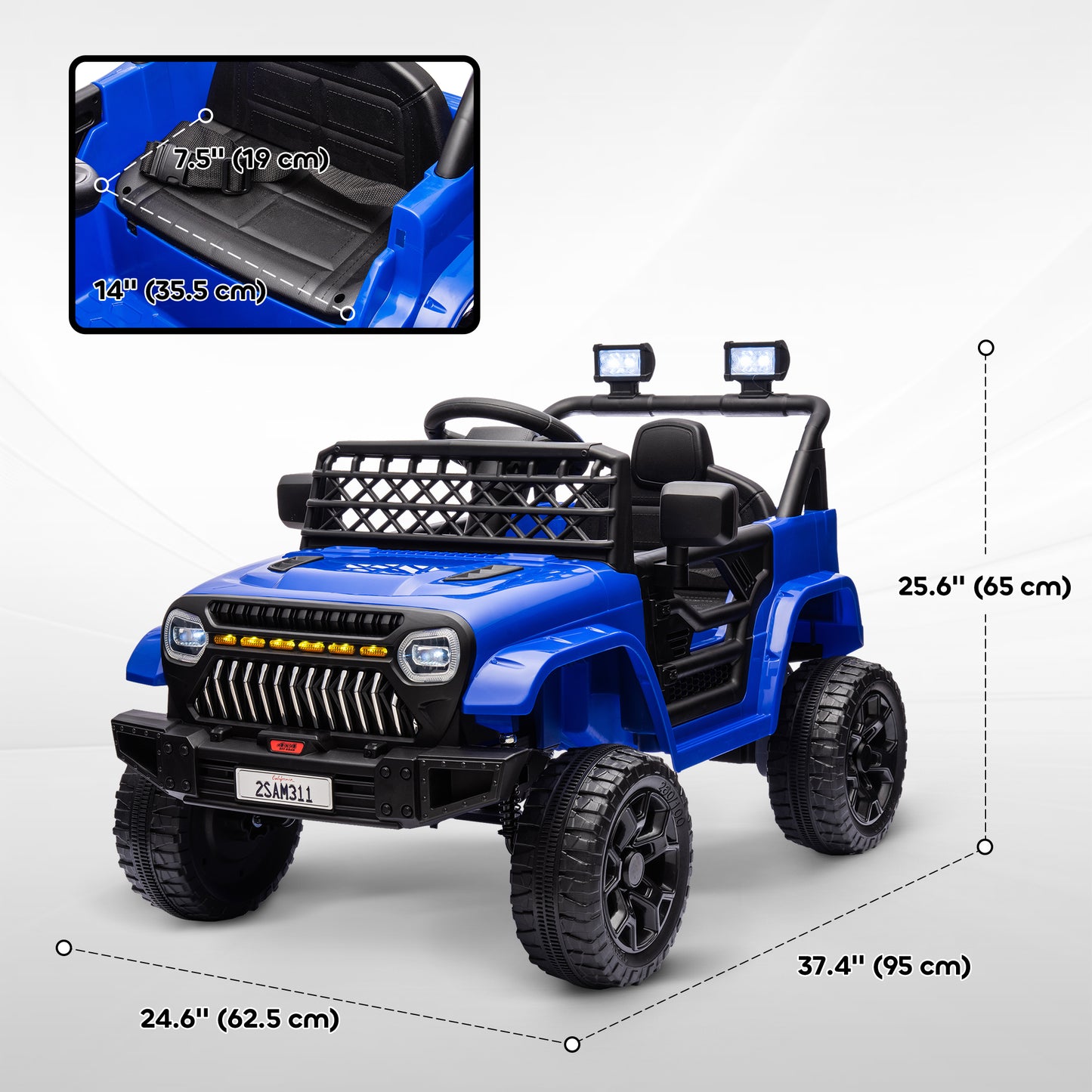 Camion électrique 12V télécommandé pour enfants avec suspension