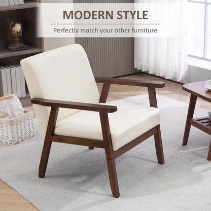 Fauteuil d'accent rembourré avec accoudoirs en bois