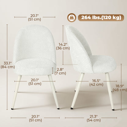 Chaises de salle à manger velours rembourrées — lot de 2