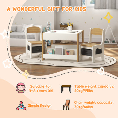 Ensemble table et chaises pour enfants avec plateau réversible